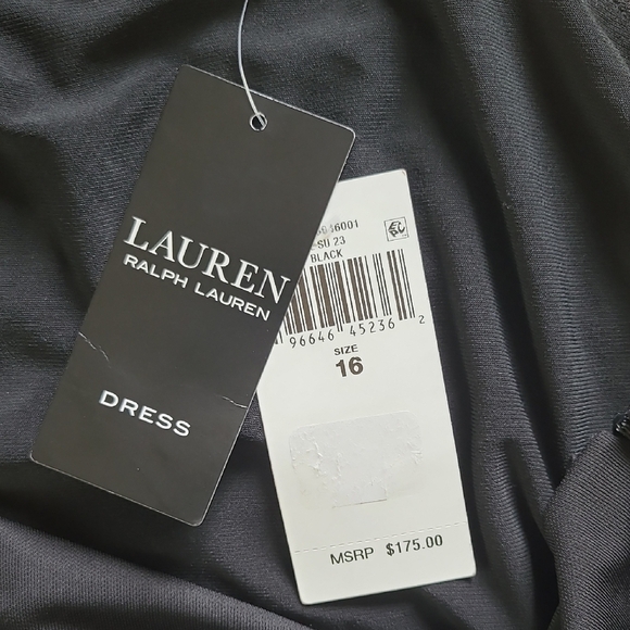 Lauren Ralph Lauren LBD One Shoulder Cutout Midi Sheath Dress - Size 16 - Picture 9 of 12
